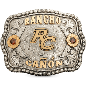 A custom belt buckle for men featuring a personalized logo or ranch brand, adorned with sunflowers on a hand engraved silver base 